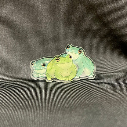 Tree Frogs Trio Acrylic Pin