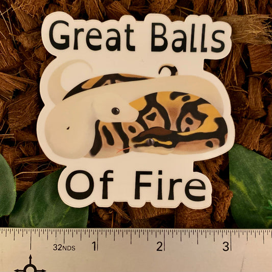 Great Balls of Fire Ball Python Sticker