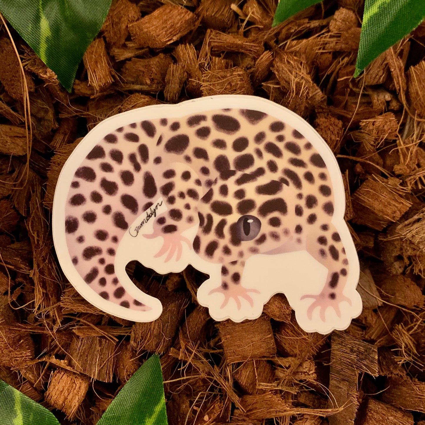 Mack Snow Leopard Gecko Sticker