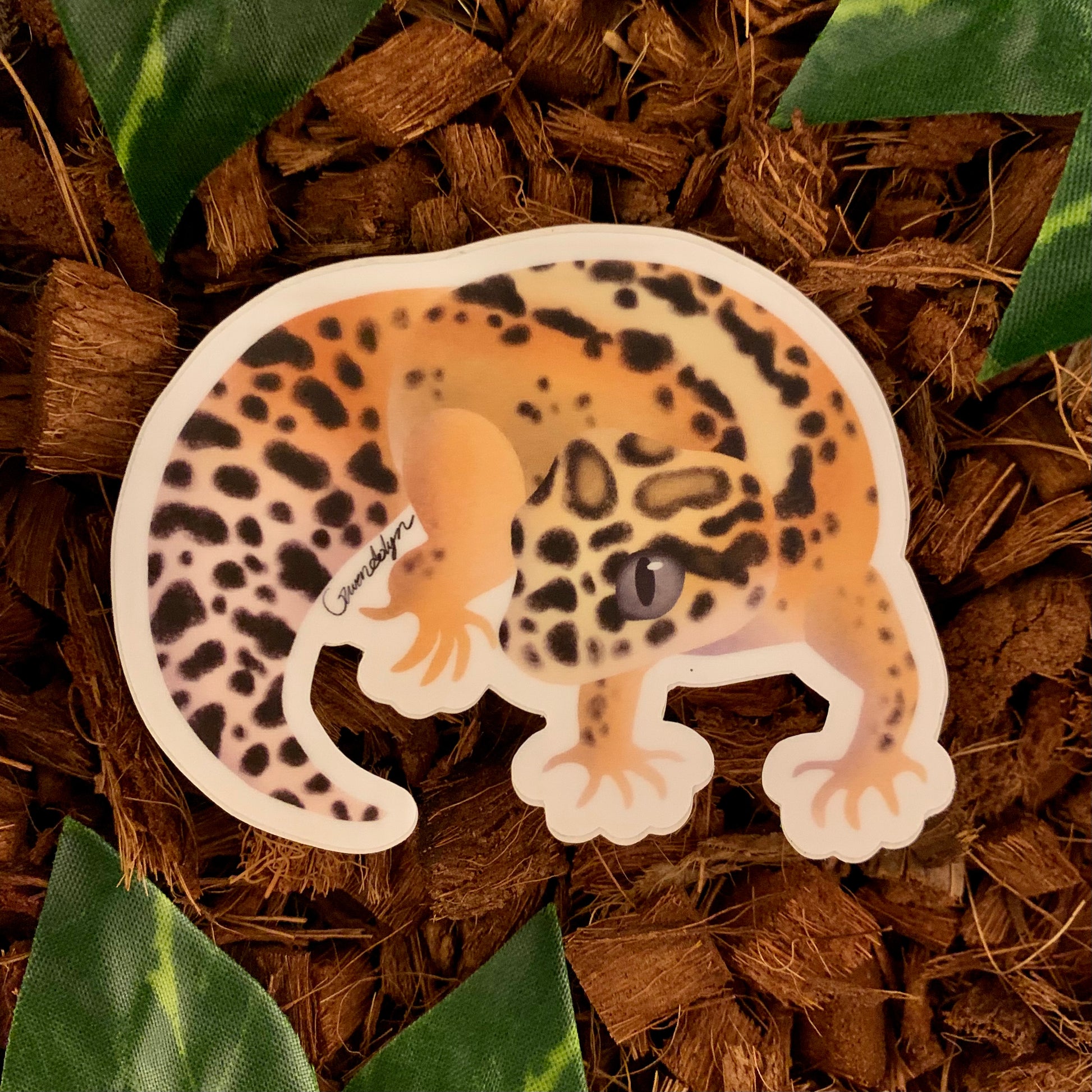 Red Stripe Leopard Gecko Sticker – Amphisbaena Exotics